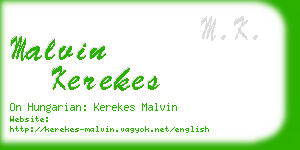 malvin kerekes business card